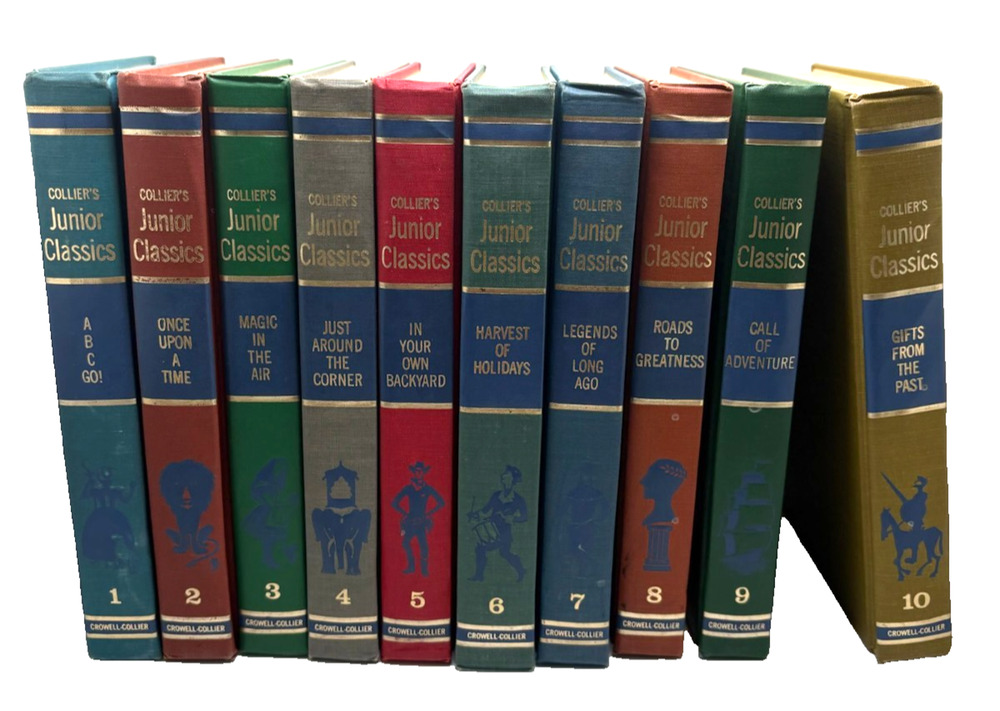 Complete 10 Vol Set Collier's Junior Classics 1962 Vintage Childrens Books HC